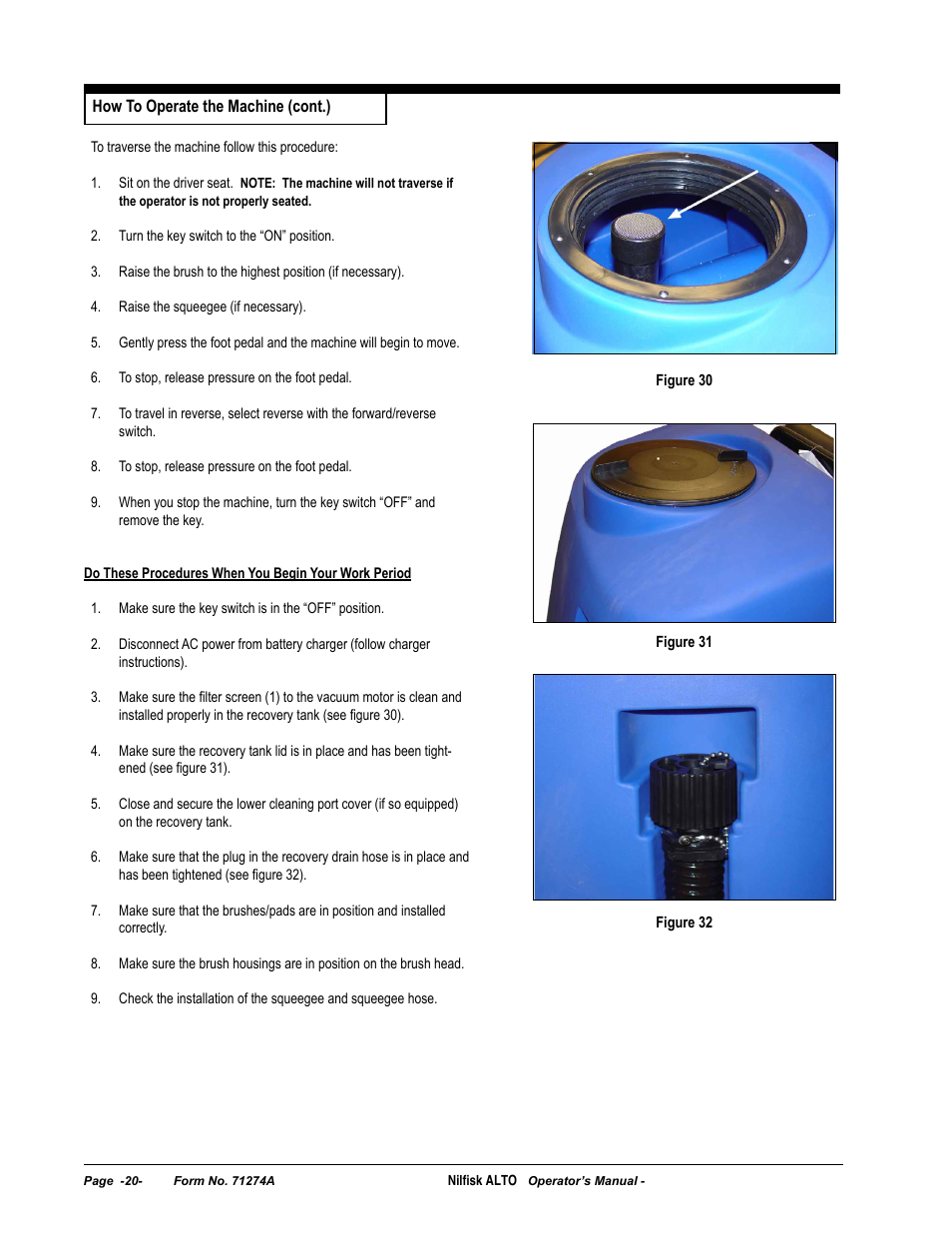 Nilfisk-ALTO SCRUBTEC 571 User Manual | Page 20 / 76