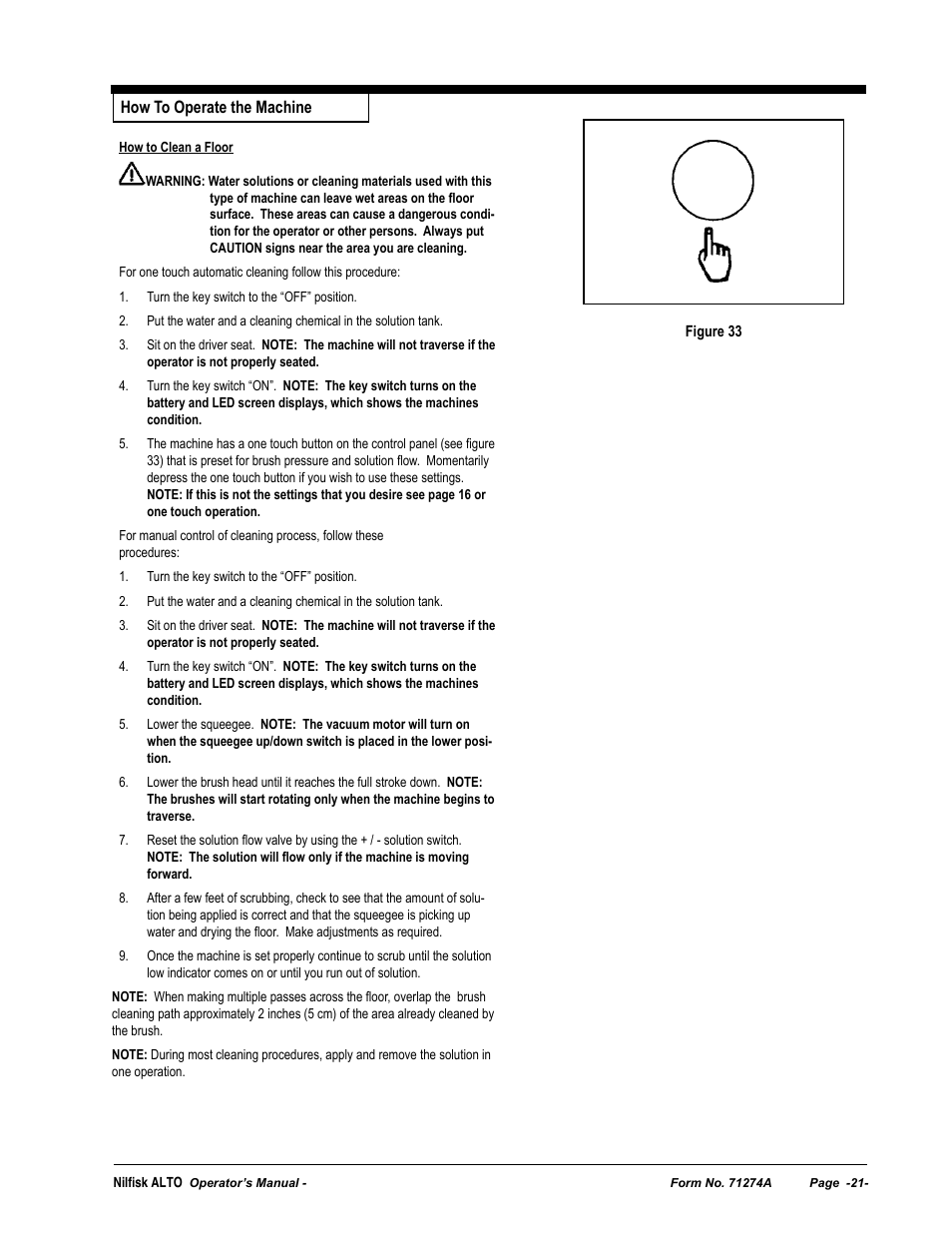 Nilfisk-ALTO SCRUBTEC 571 User Manual | Page 21 / 76
