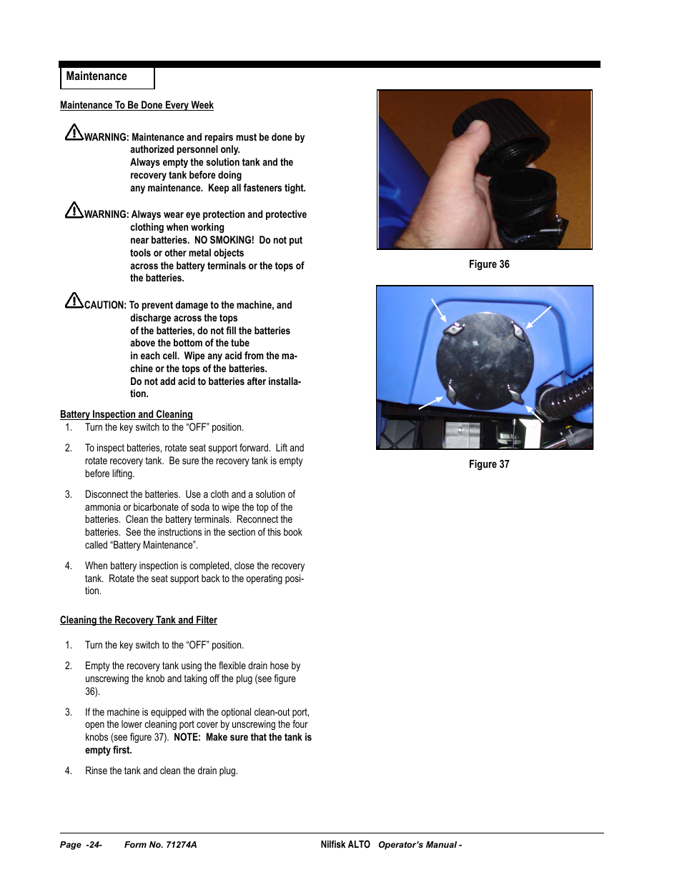 Nilfisk-ALTO SCRUBTEC 571 User Manual | Page 24 / 76