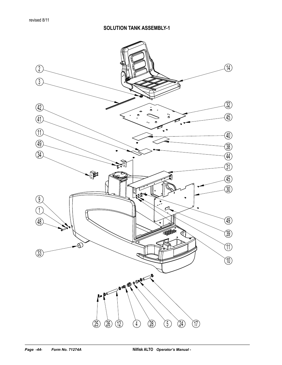 Nilfisk-ALTO SCRUBTEC 571 User Manual | Page 44 / 76