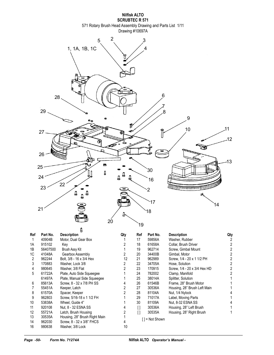 Nilfisk-ALTO SCRUBTEC 571 User Manual | Page 50 / 76