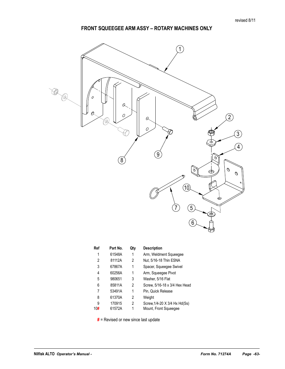 Nilfisk-ALTO SCRUBTEC 571 User Manual | Page 63 / 76