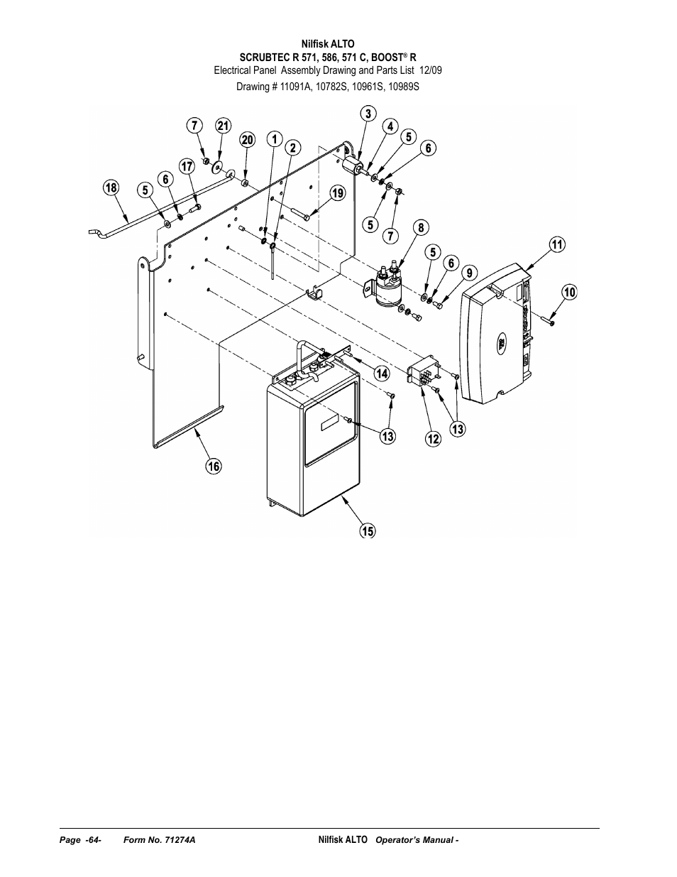 Nilfisk-ALTO SCRUBTEC 571 User Manual | Page 64 / 76