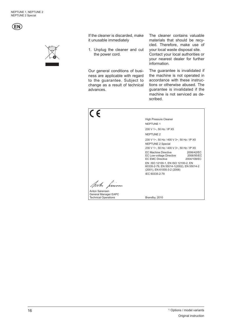 9 further information | Nilfisk-ALTO NEPTUNE 1 User Manual | Page 18 / 22