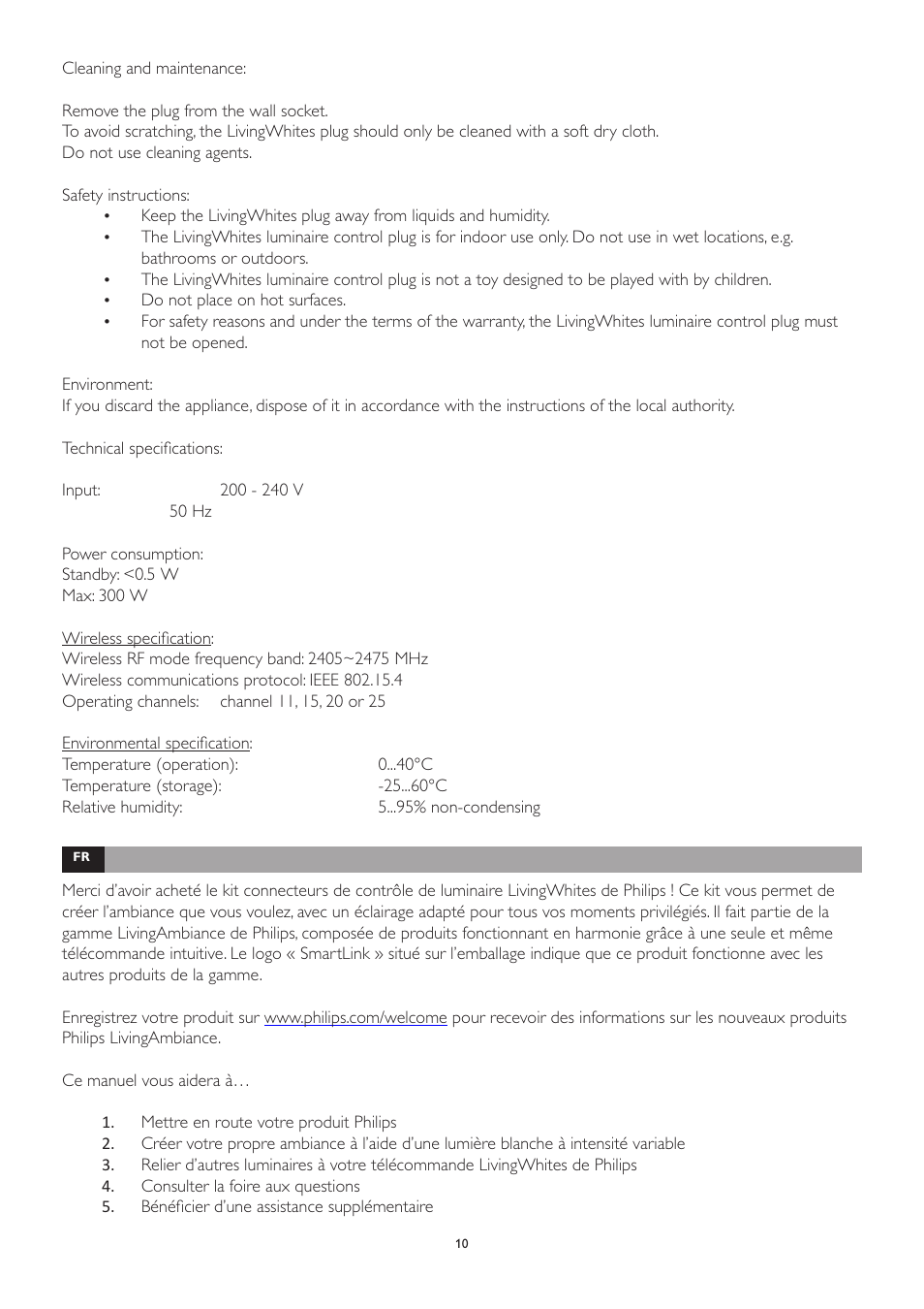 Philips LivingWhites Leuchten-Adapter Starter-Set User Manual | Page 10 / 128