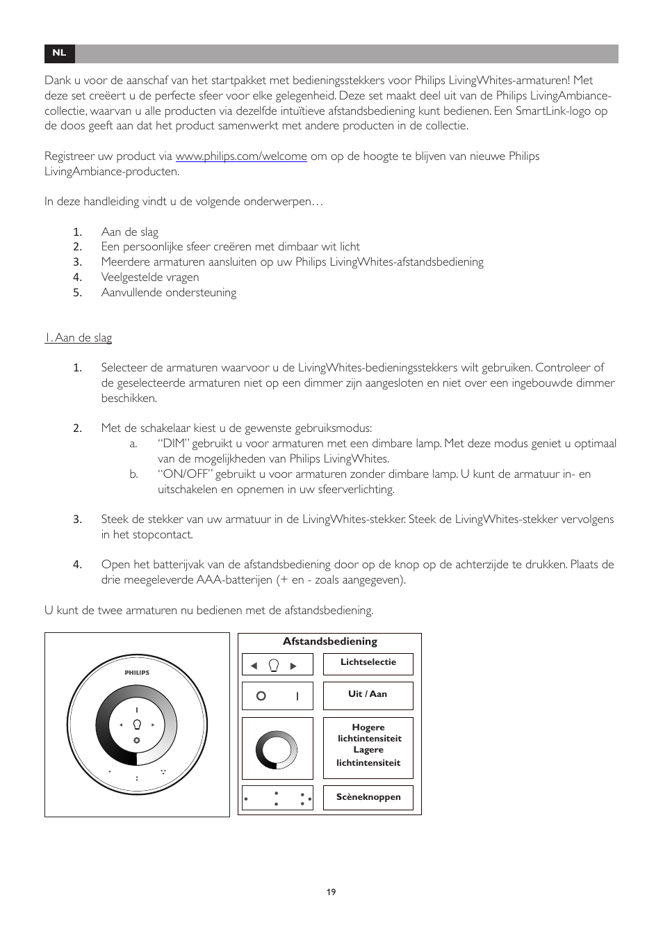 Philips LivingWhites Leuchten-Adapter Starter-Set User Manual | Page 19 / 128