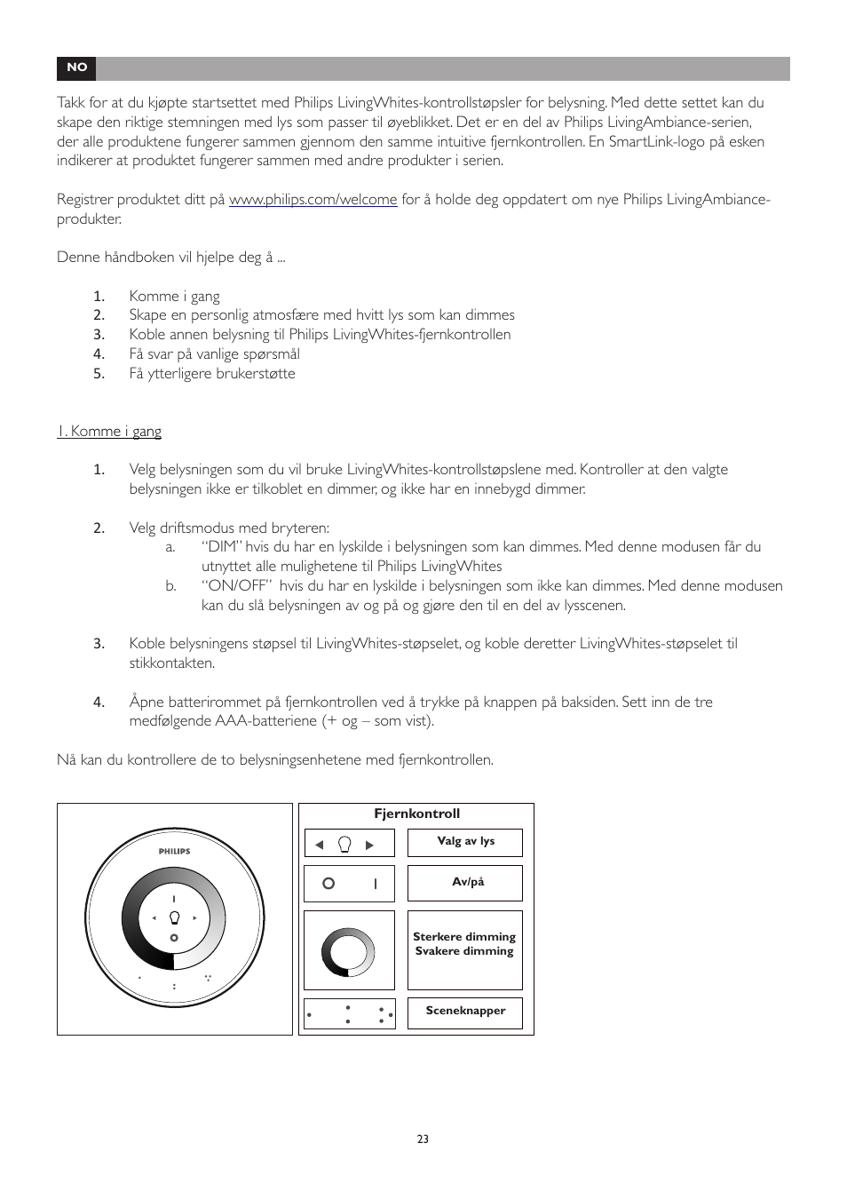 Philips LivingWhites Leuchten-Adapter Starter-Set User Manual | Page 23 / 128