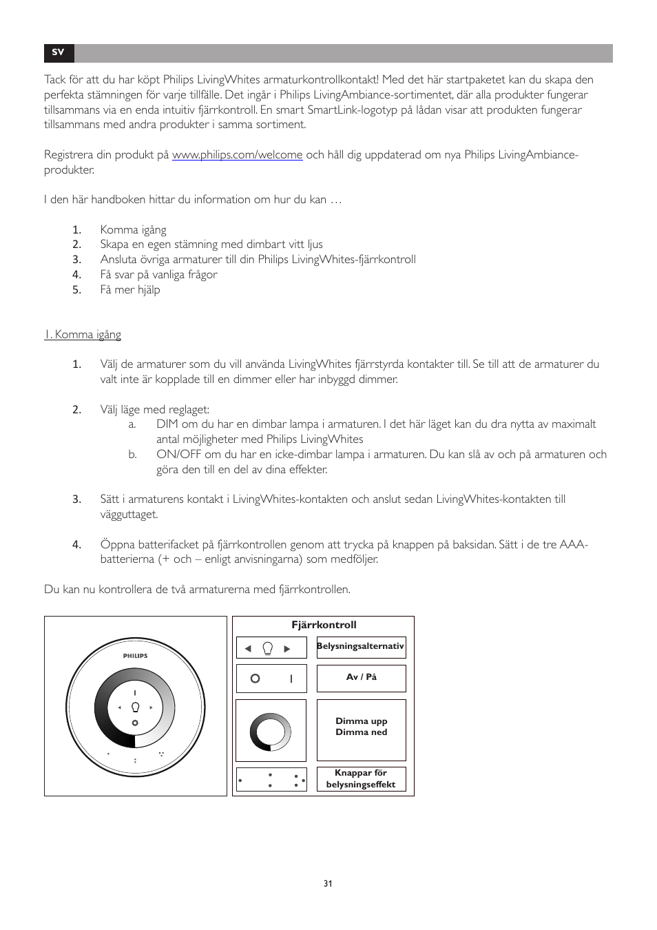 Philips LivingWhites Leuchten-Adapter Starter-Set User Manual | Page 31 / 128