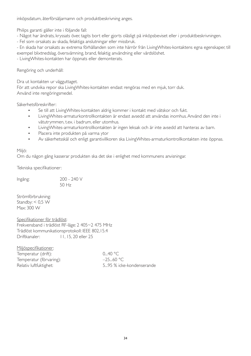 Philips LivingWhites Leuchten-Adapter Starter-Set User Manual | Page 34 / 128