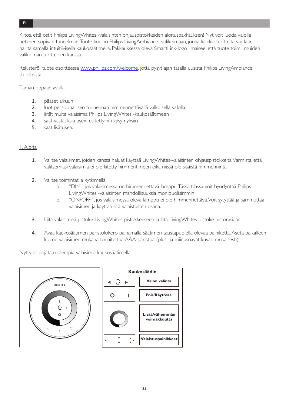 Philips LivingWhites Leuchten-Adapter Starter-Set User Manual | Page 35 / 128