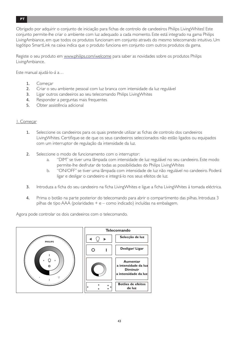 Philips LivingWhites Leuchten-Adapter Starter-Set User Manual | Page 43 / 128