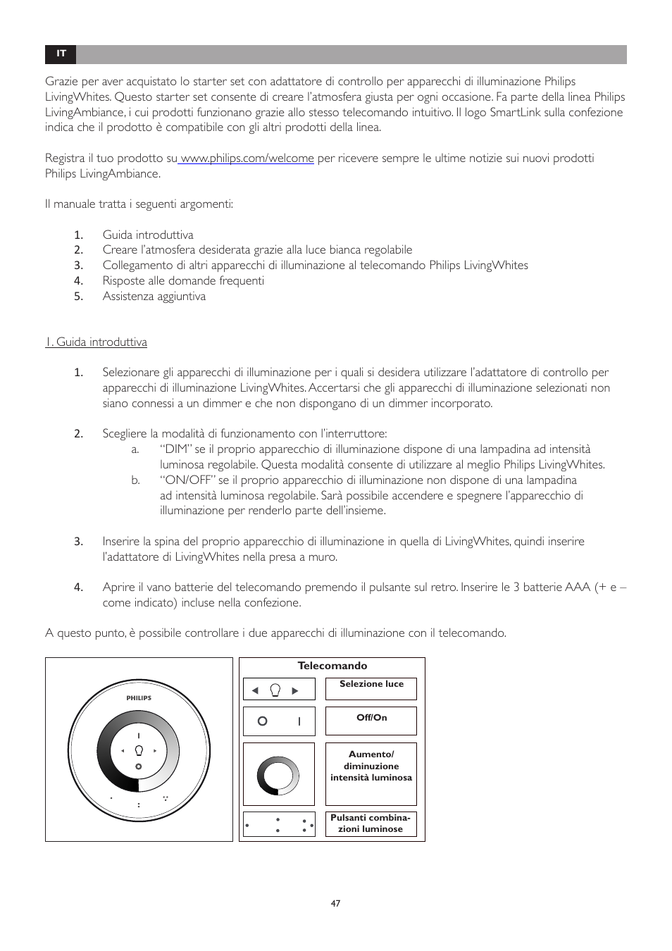 Philips LivingWhites Leuchten-Adapter Starter-Set User Manual | Page 47 / 128