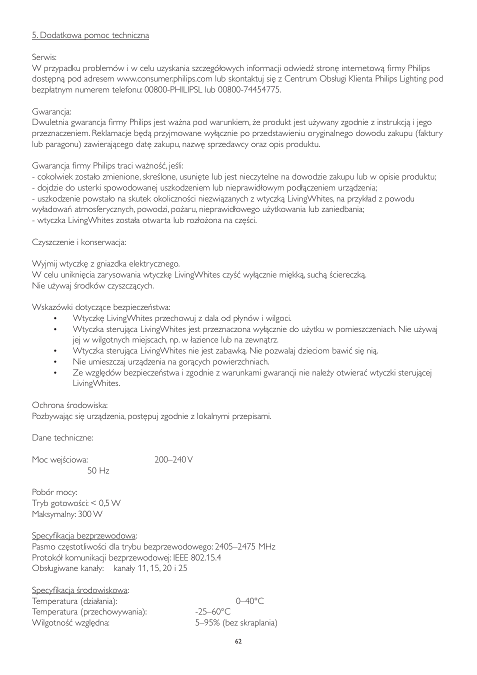 Philips LivingWhites Leuchten-Adapter Starter-Set User Manual | Page 62 / 128