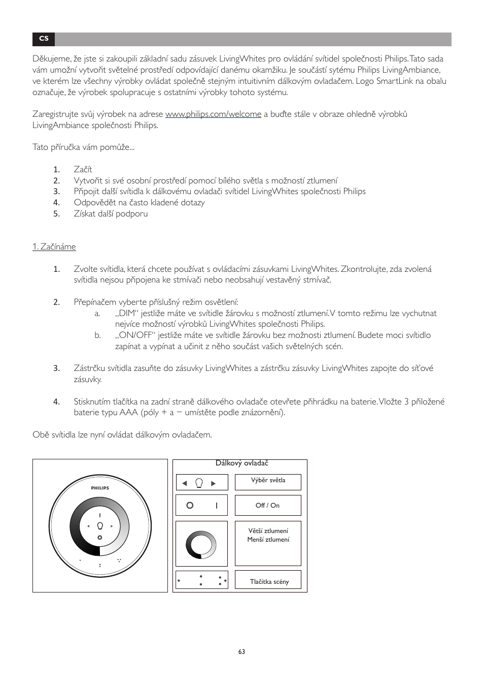 Philips LivingWhites Leuchten-Adapter Starter-Set User Manual | Page 63 / 128