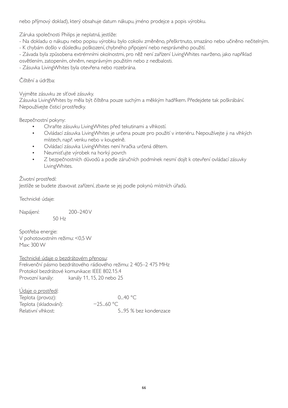 Philips LivingWhites Leuchten-Adapter Starter-Set User Manual | Page 66 / 128