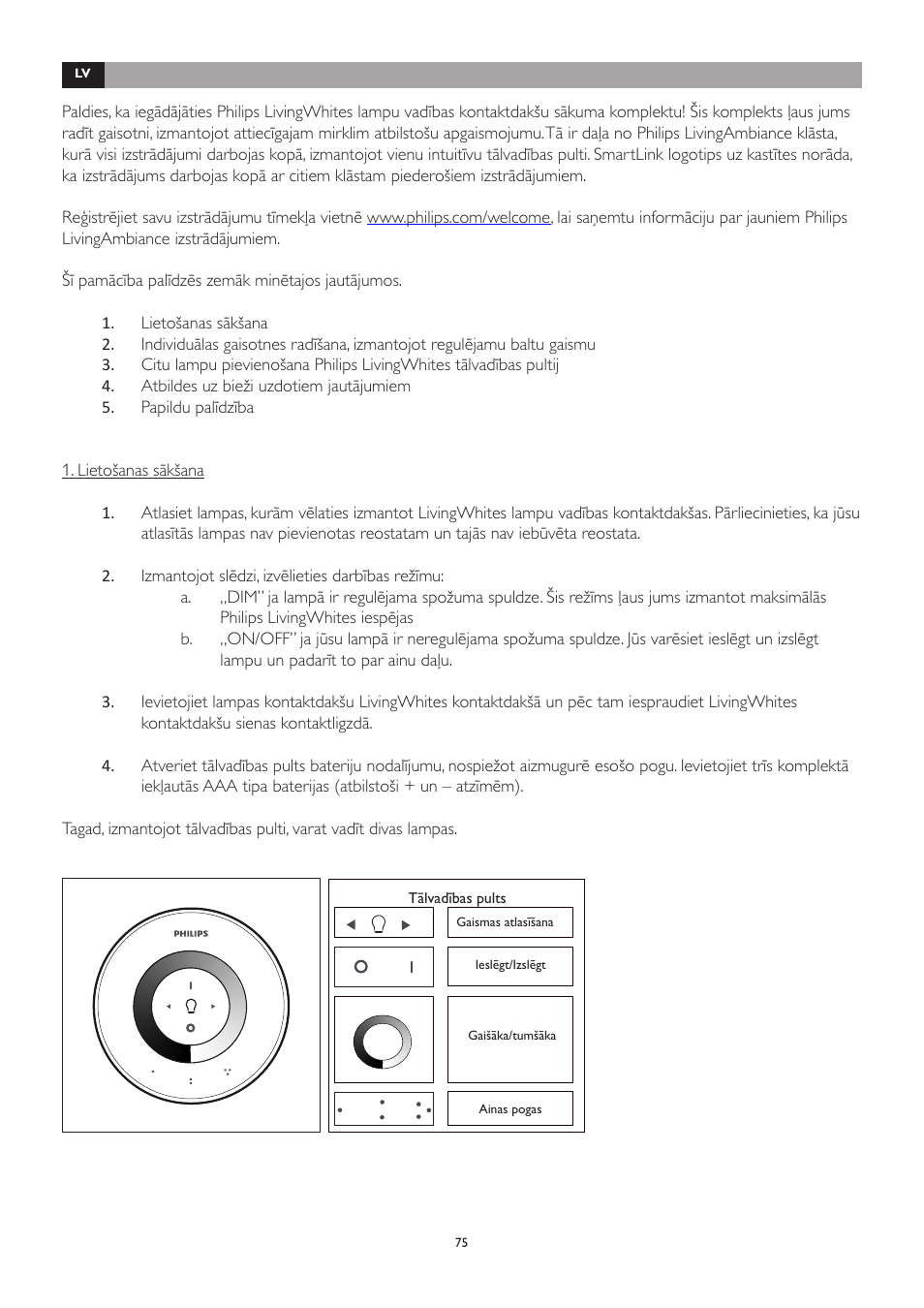 Philips LivingWhites Leuchten-Adapter Starter-Set User Manual | Page 75 / 128