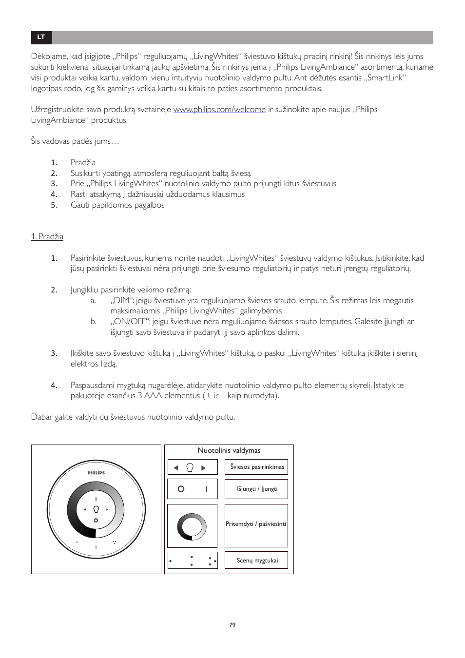 Philips LivingWhites Leuchten-Adapter Starter-Set User Manual | Page 79 / 128