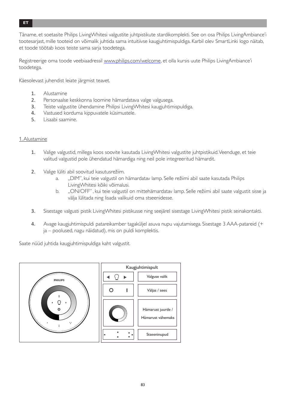 Philips LivingWhites Leuchten-Adapter Starter-Set User Manual | Page 83 / 128