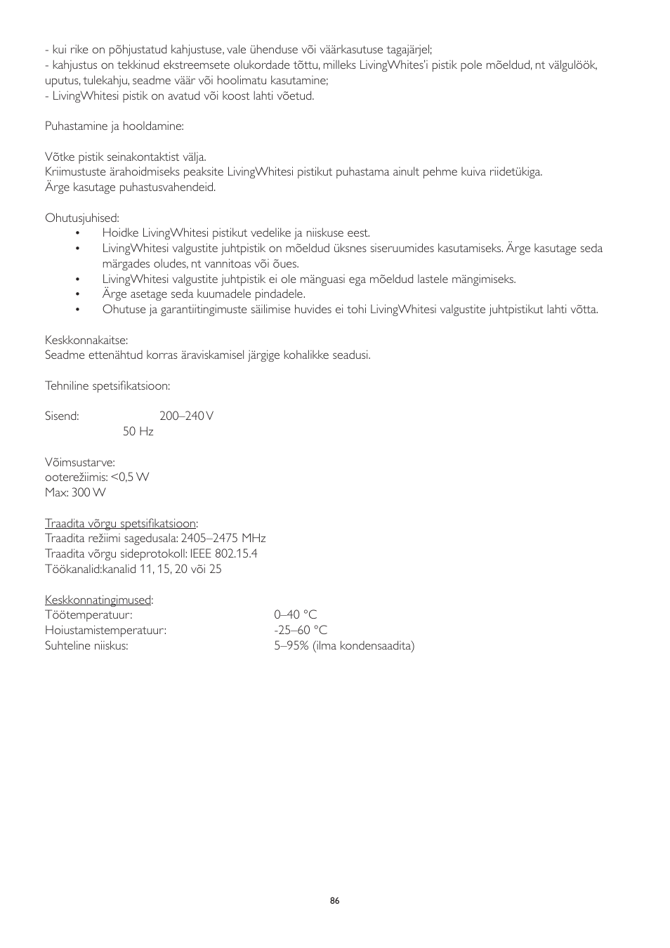 Philips LivingWhites Leuchten-Adapter Starter-Set User Manual | Page 86 / 128