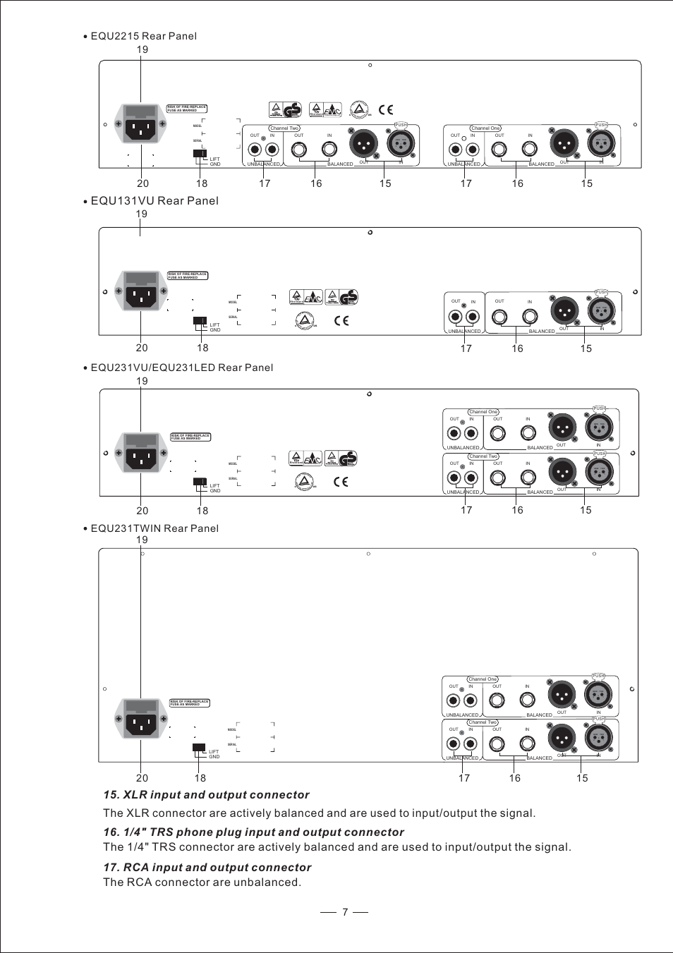 Equ131vu rear panel, Production inspected | Nilfisk-ALTO EQU User Manual | Page 8 / 14