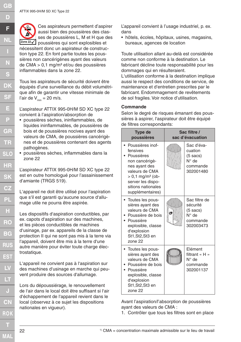 Nilfisk-ALTO M SD XC Type 22 User Manual | Page 22 / 40