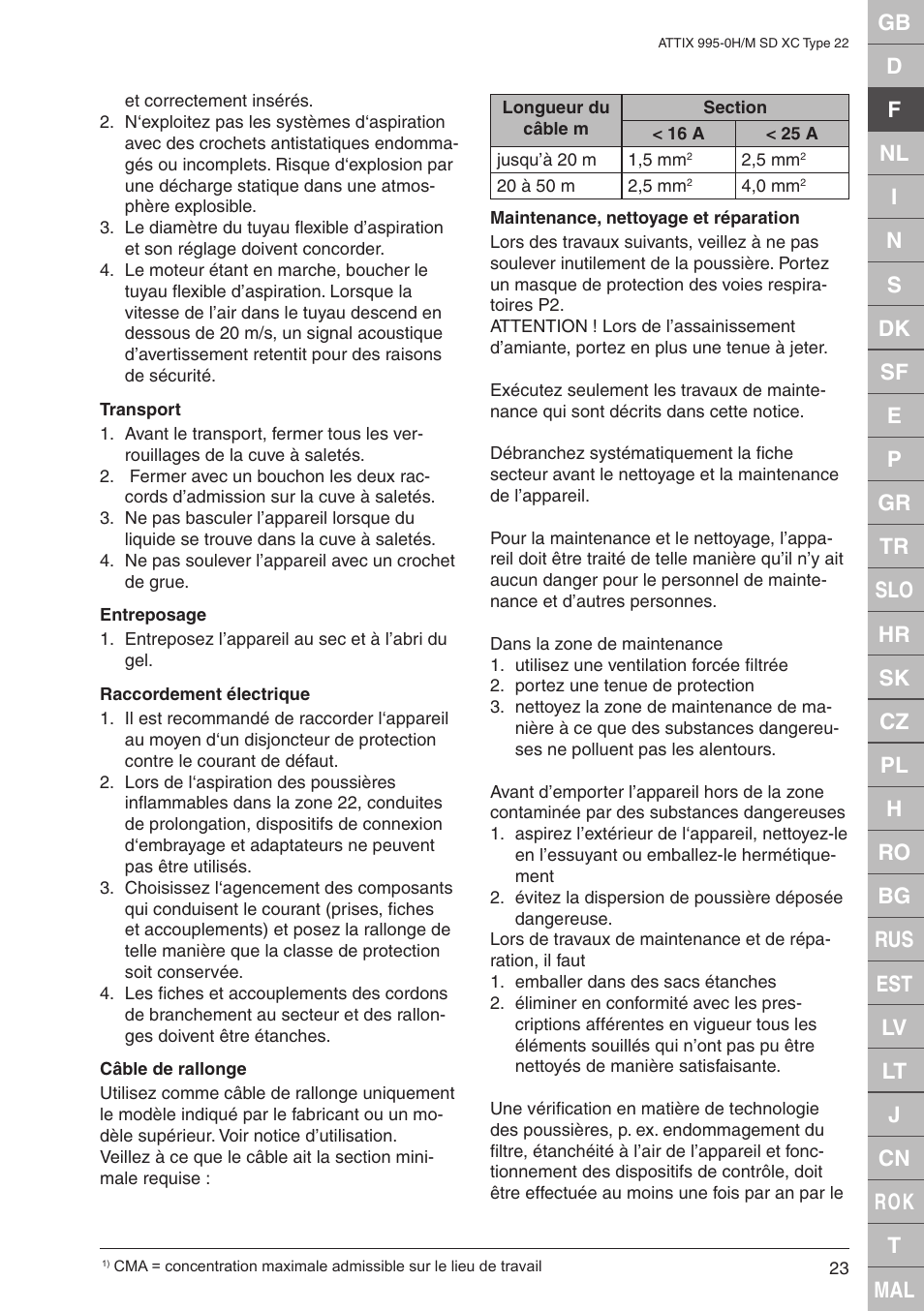 Nilfisk-ALTO M SD XC Type 22 User Manual | Page 23 / 40