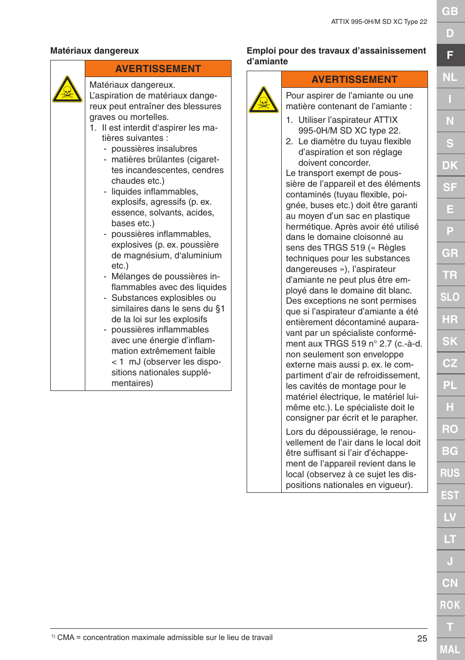 Nilfisk-ALTO M SD XC Type 22 User Manual | Page 25 / 40