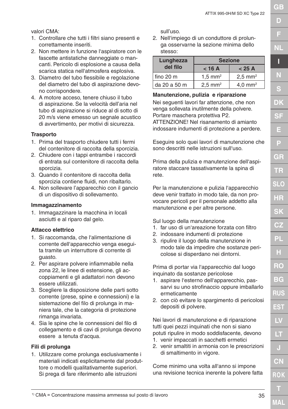 Nilfisk-ALTO M SD XC Type 22 User Manual | Page 35 / 40