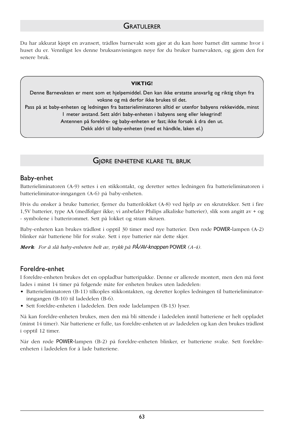 Philips Babyphone User Manual | Page 64 / 75