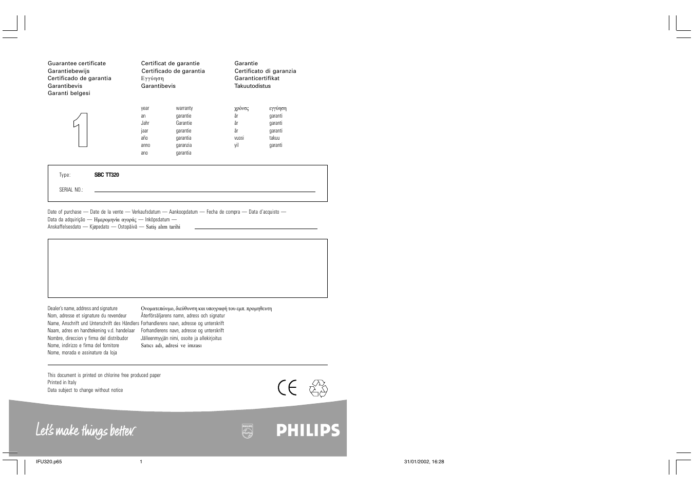 Philips TV-Antenne User Manual | 8 pages