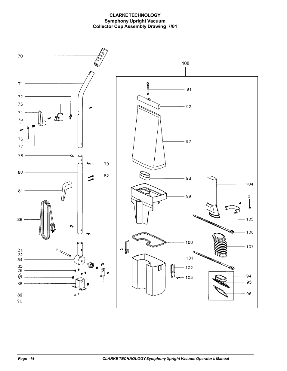 Collector cup assembly drawing | Nilfisk-ALTO S12 User Manual | Page 14 / 22