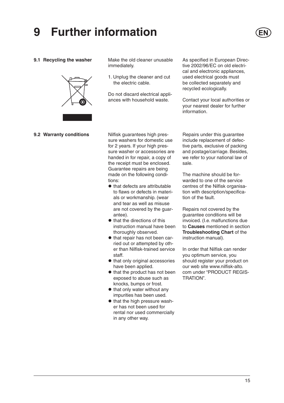 9 further information | Nilfisk-ALTO E 140.2 User Manual | Page 14 / 18