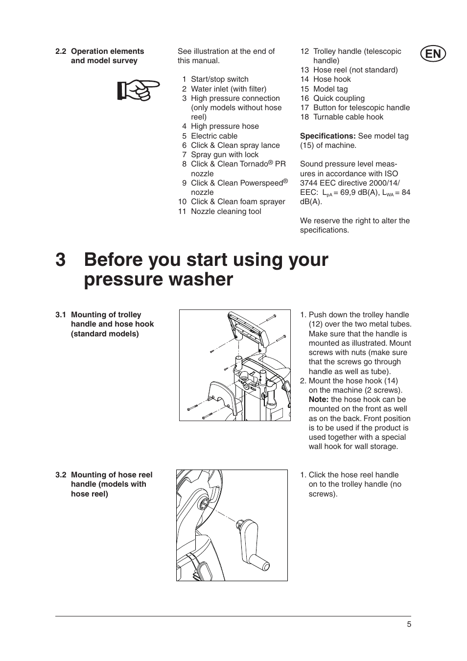 3 before you start using your pressure washer | Nilfisk-ALTO E 140.2 User Manual | Page 4 / 18