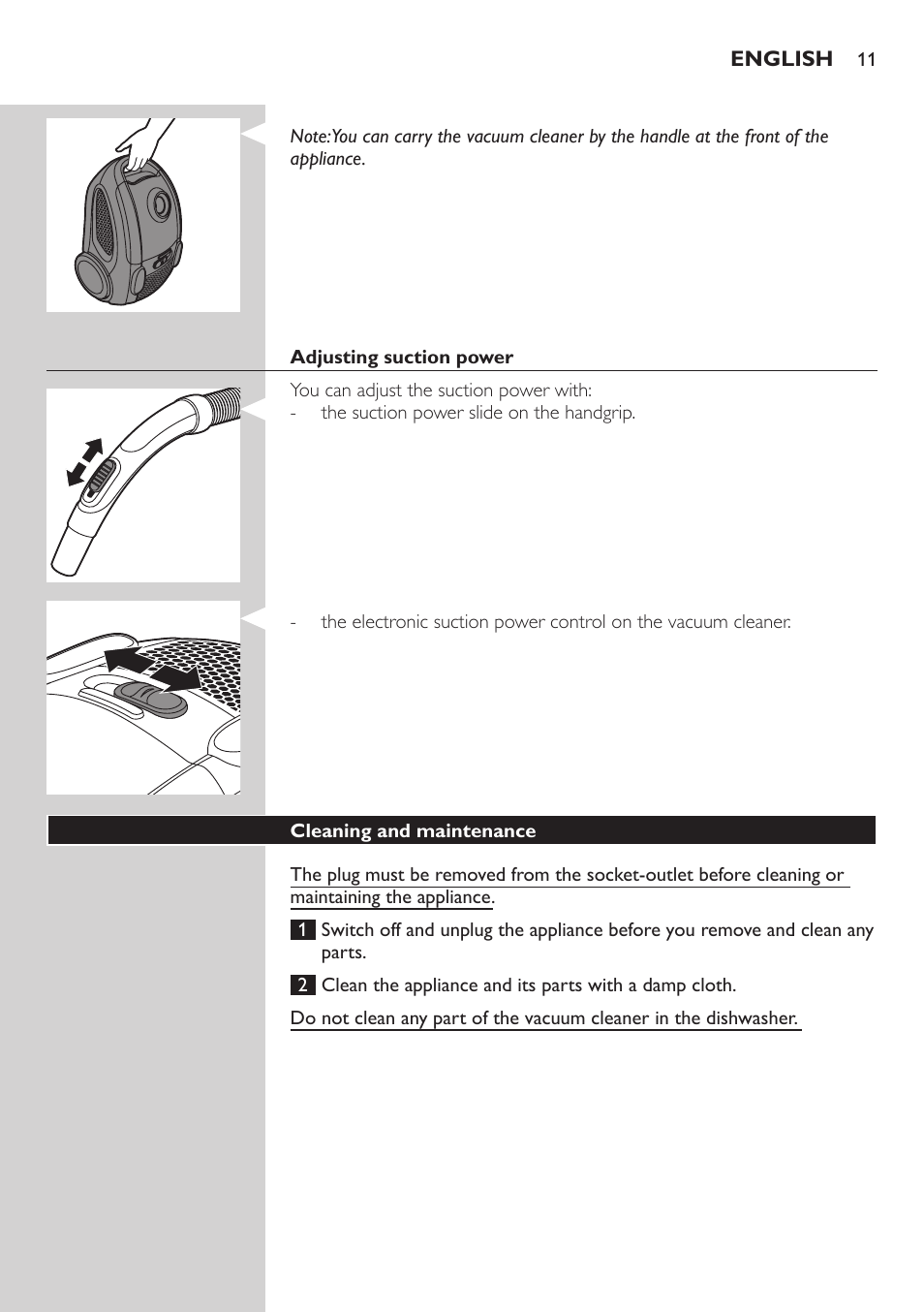 Philips EasyLife Staubsauger mit Beutel User Manual | Page 11 / 150