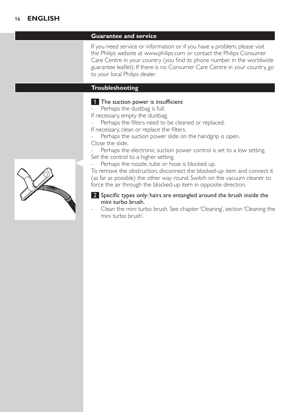 Philips EasyLife Staubsauger mit Beutel User Manual | Page 16 / 150