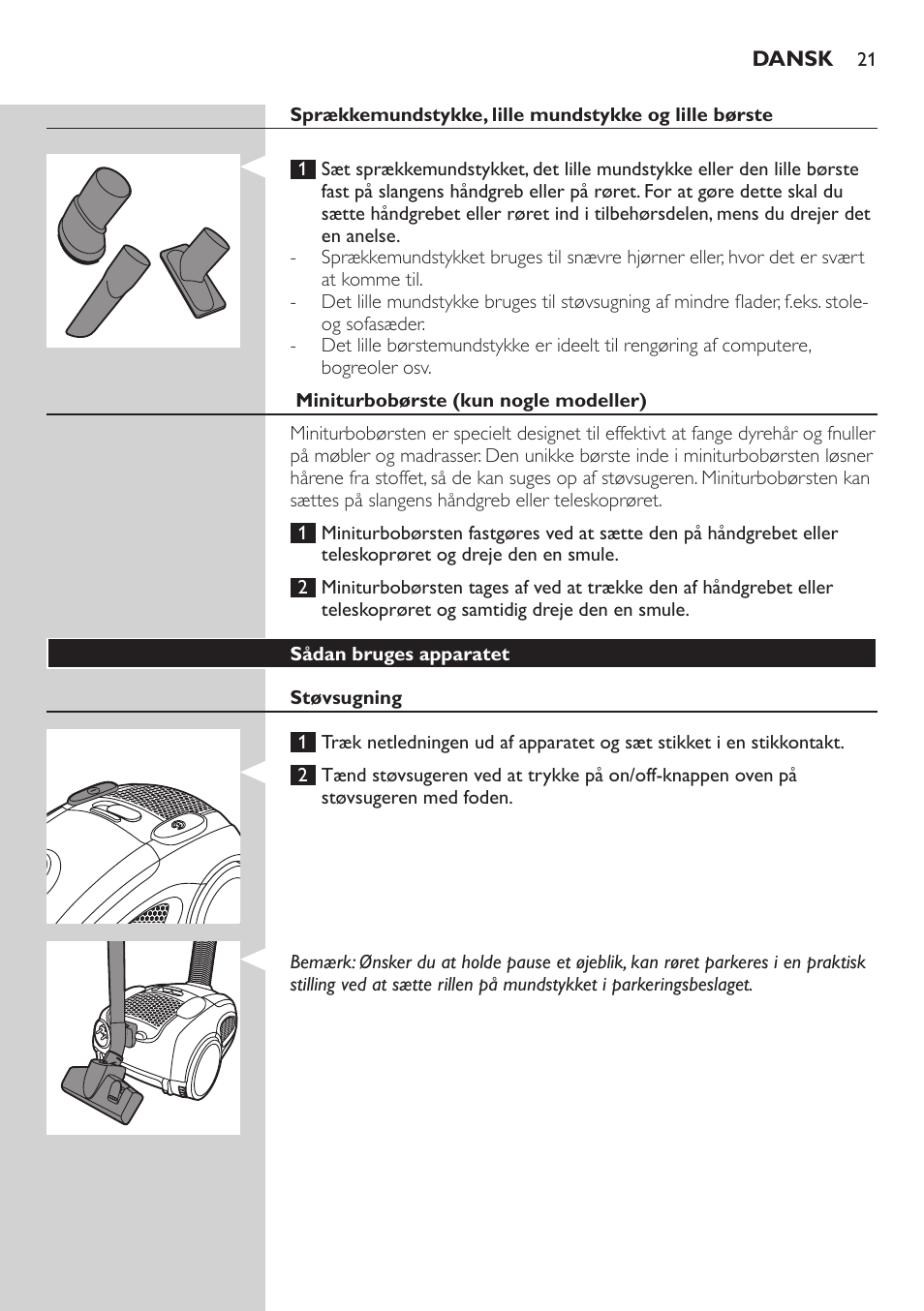 Philips EasyLife Staubsauger mit Beutel User Manual | Page 21 / 150