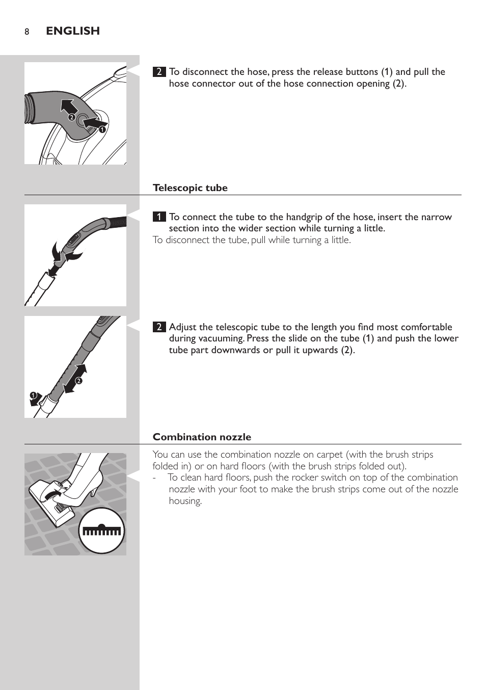 Philips EasyLife Staubsauger mit Beutel User Manual | Page 8 / 150