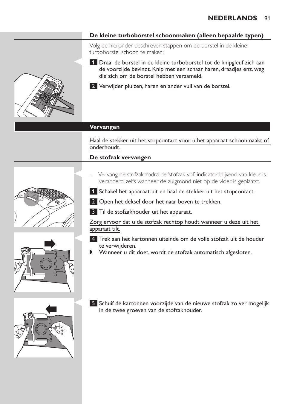 Philips EasyLife Staubsauger mit Beutel User Manual | Page 91 / 150