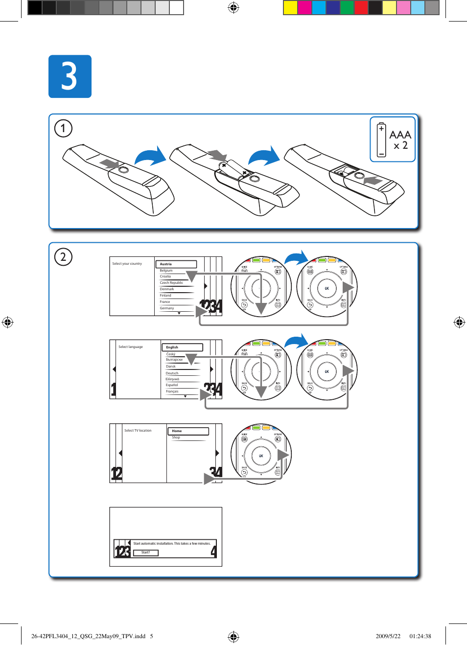 Aaa x 2 | Philips LCD-Fernseher User Manual | Page 5 / 11