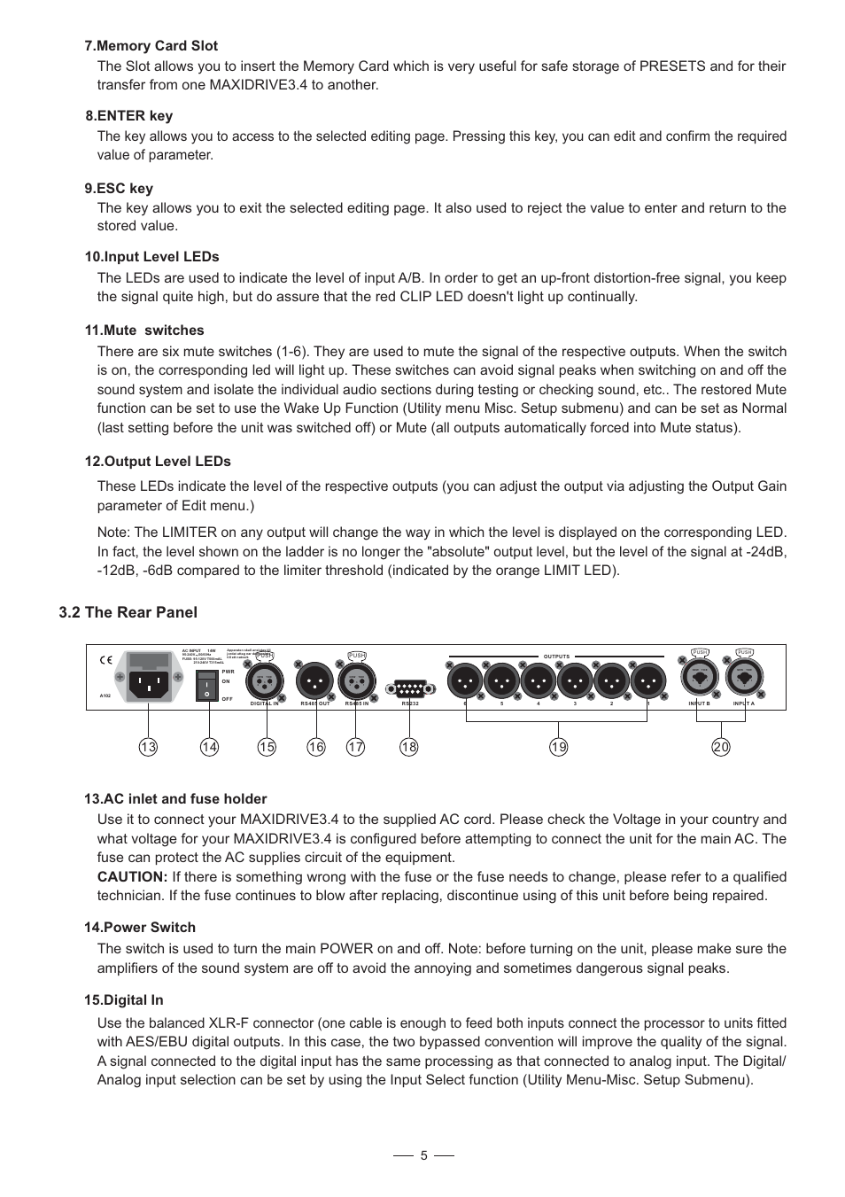 2 the rear panel | Nilfisk-ALTO 3.4 User Manual | Page 6 / 41