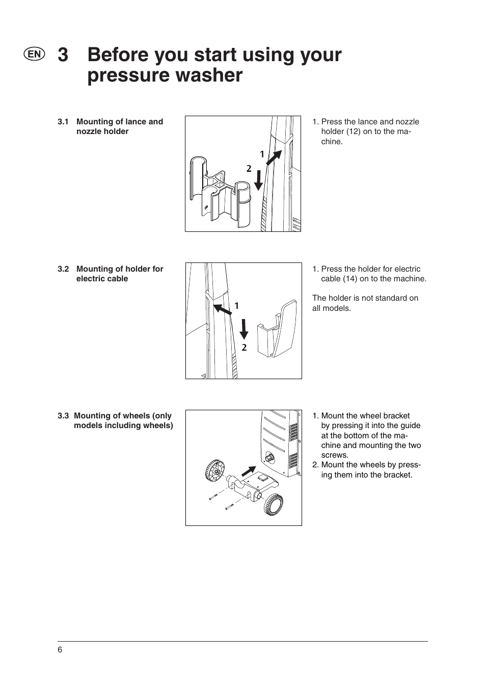 3 before you start using your pressure washer | Nilfisk-ALTO Nilfisk C 100.4 User Manual | Page 6 / 18