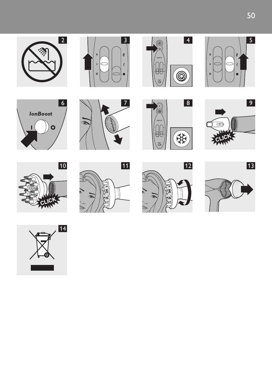 Philips SalonDry Control Haartrockner User Manual | Page 50 / 52