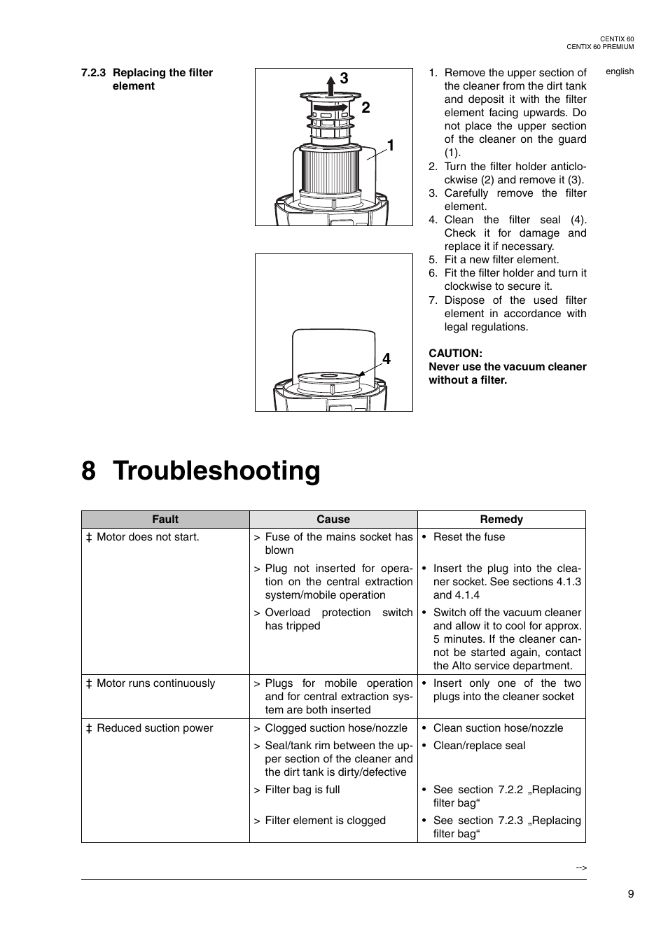 8 troubleshooting | Nilfisk-ALTO 20 User Manual | Page 27 / 49