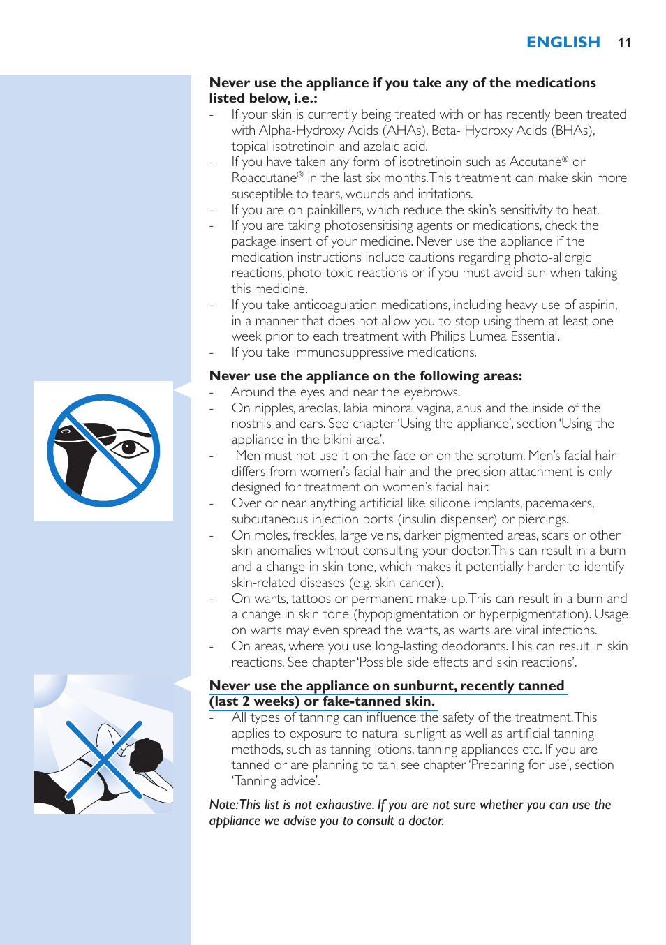 Philips Lumea IPL Haarentfernungssystem User Manual | Page 11 / 146