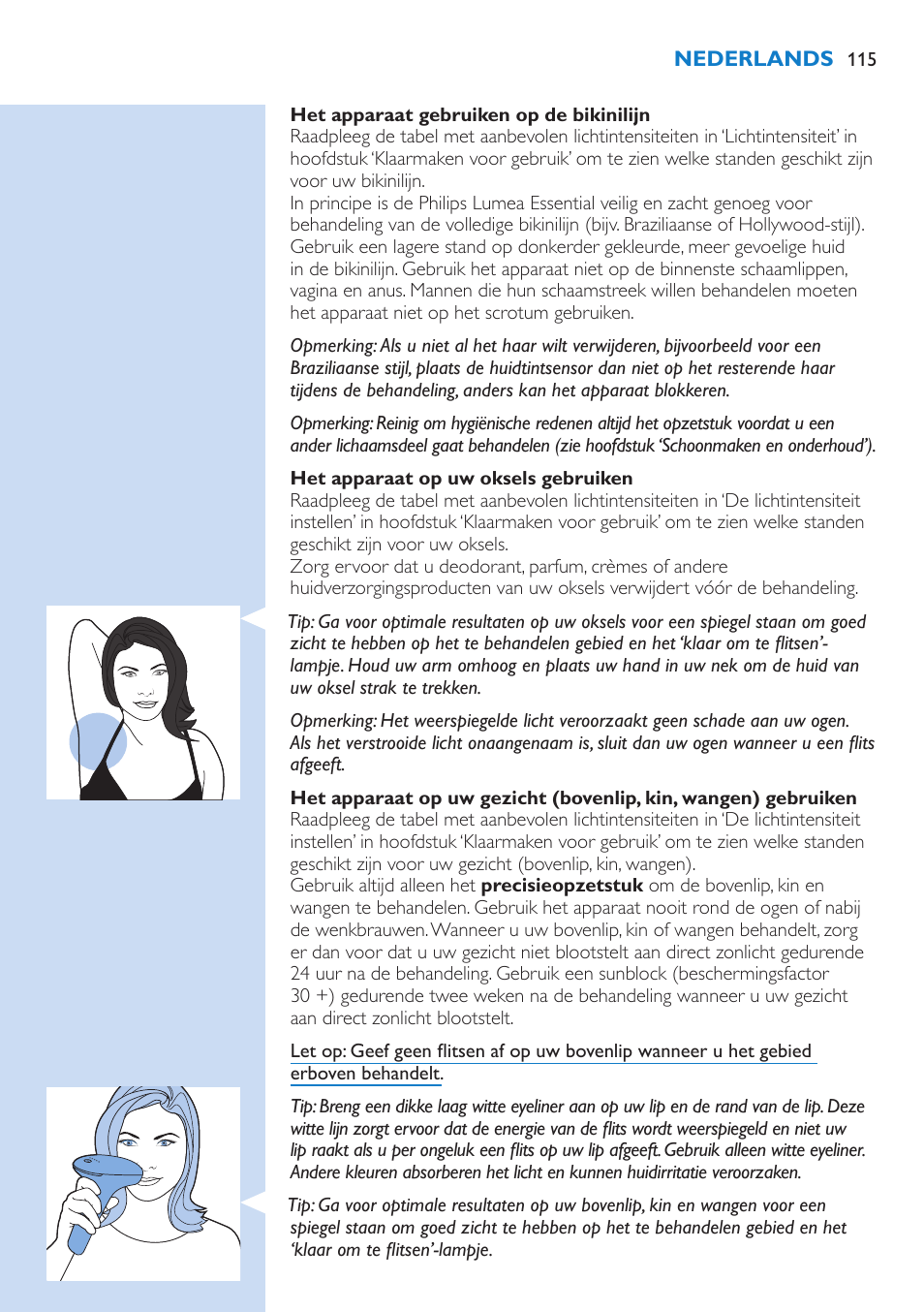 Philips Lumea IPL Haarentfernungssystem User Manual | Page 115 / 146