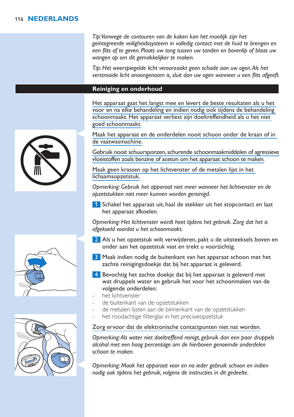 Philips Lumea IPL Haarentfernungssystem User Manual | Page 116 / 146
