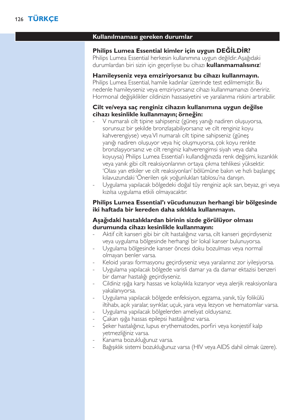 Philips Lumea IPL Haarentfernungssystem User Manual | Page 126 / 146