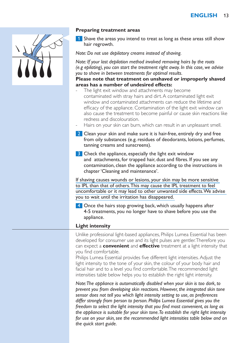 Philips Lumea IPL Haarentfernungssystem User Manual | Page 13 / 146