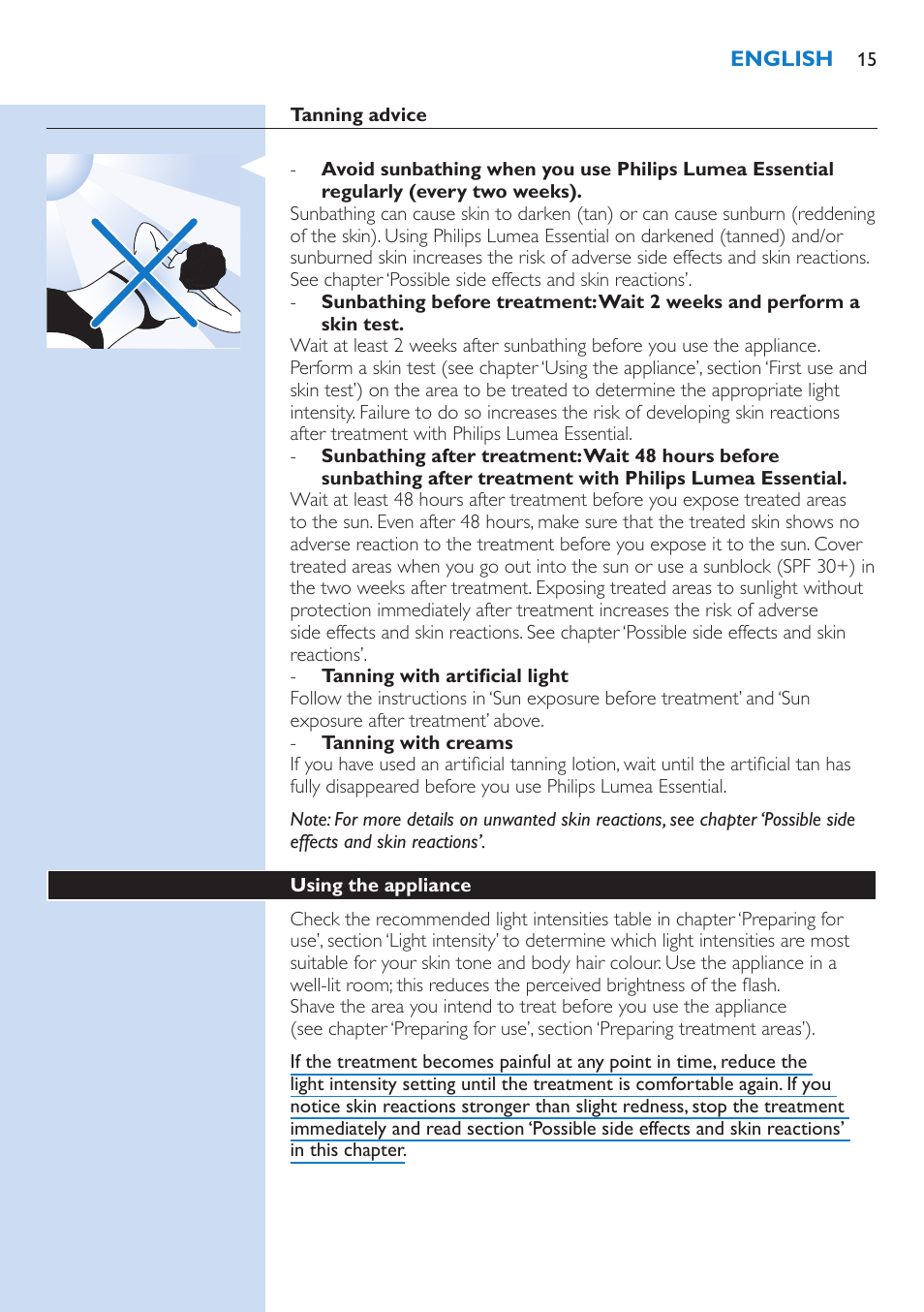 Philips Lumea IPL Haarentfernungssystem User Manual | Page 15 / 146
