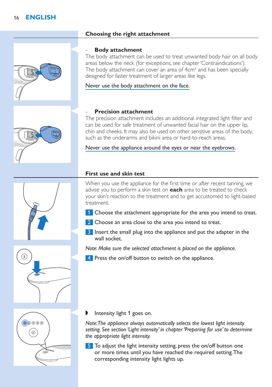 Philips Lumea IPL Haarentfernungssystem User Manual | Page 16 / 146